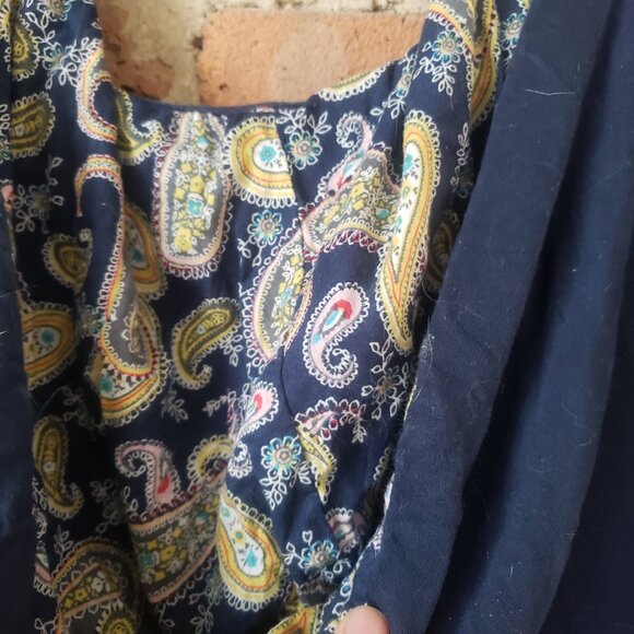 Evy's Tree Navy Blue hoodie with paisley accent in hood - Picture 7 of 7